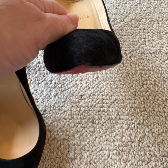 Christian Louboutin Pigalle Follies Black Suede Stiletto Pointed Toe Heels 39.5 - Picture 16 of 16
